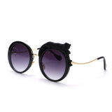 Round Frame Sunglasses | Rhinestone Eyewear | Oversized Fashion Glasses