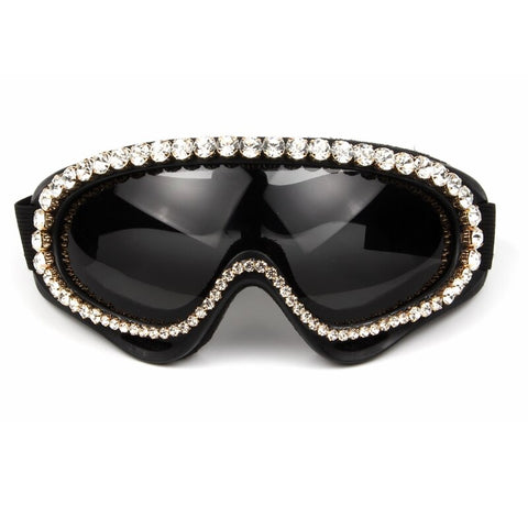 Rhinestone Trimmed Sports Goggles | Oversized Steampunk Glasses | Protective Eyewear