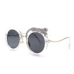 Round Frame Sunglasses | Rhinestone Eyewear | Oversized Fashion Glasses