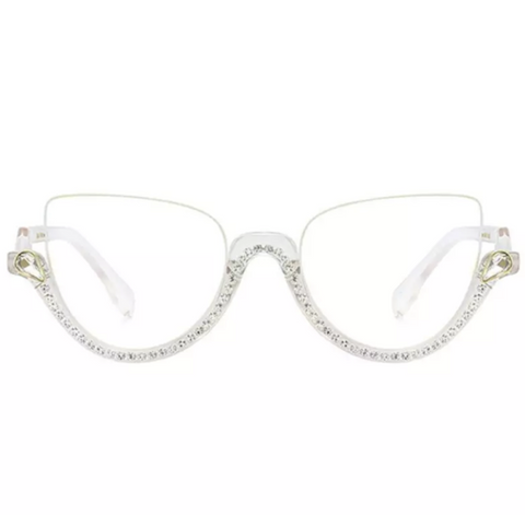 Cat Eye Reading Glasses | Anti Blue Light Glasses | Rhinestone Trimmed Eyewear