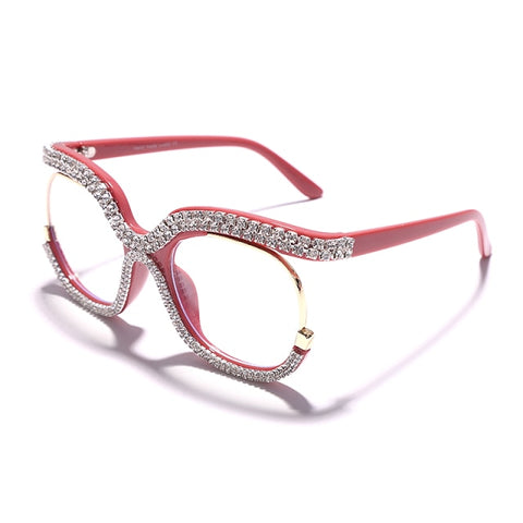 Rhinestone Trimmed  Glasses | Oversized Frames |